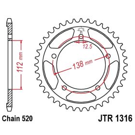 REAR SPROCKET Z41 520 SILVER D.INT. 112 727.01.03