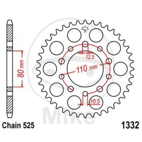 ENGRENAGE 45 DENTS 525 ARGENT 727.47.80 HONDA 600 VT C / CD SHADOW 1988-2000
