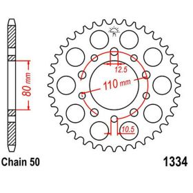 Corona JT 47 denti passo 530 acciaio per Honda