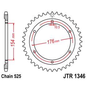 Motorrad hinter kettenrad JT JTR1346.43