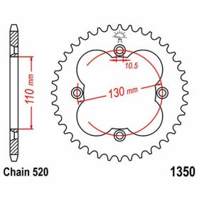 JT Crown 37 Zähne Teilung 520 Schwarzstahl JTR1350.37