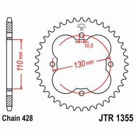 JT 48 Zähne 428 Pitch Schwarzes Stahlritzel für Honda TRX 90 X SPORTRAX