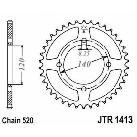 MOTORRAD HINTER KETTENRAD JT JTR1413.39