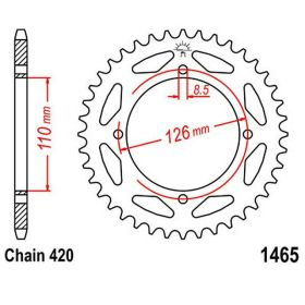 Corona JT 46 denti passo 420 acciaio per Kawasaki KX 65