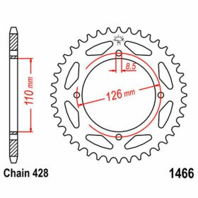 JT Sprocket 47 Teeth 428 Pitch Black Steel for Kawasaki KLX