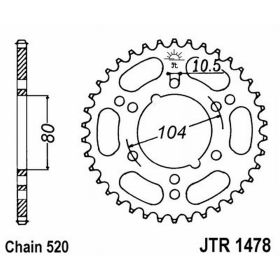 JT JTR1478.43 MOTORCYCLE REAR SPROCKET