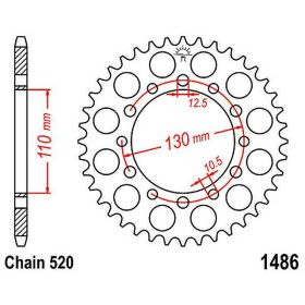 JT 40 Teeth 520 Pitch Steel Sprocket for Kawasaki EL 252 ELIMINATOR