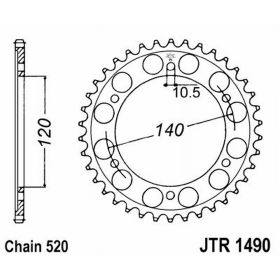 JT JTR1490.43 MOTORCYCLE REAR SPROCKET