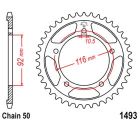 REAR SPROCKET Z42 530 SILVER D.INT. 092 727.00.07