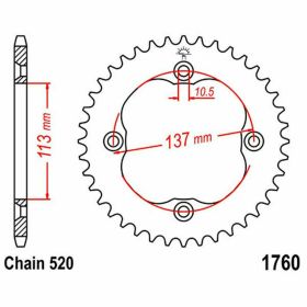 JT 35 Teeth 520 Pitch Black Steel Sprocket for Suzuki