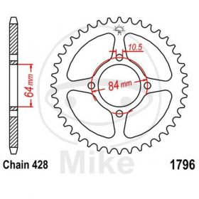 REAR SPROCKET Z49 428 BLACK D.INT. 064 727.27.27