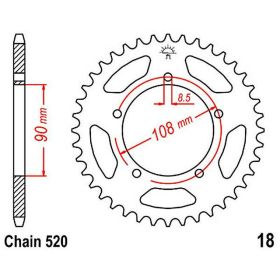 JT Crown 43 Teeth Pitch 520 Steel for MZ SKORPION 660