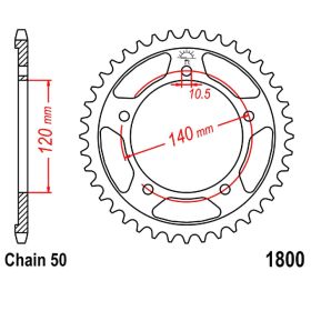 REAR SPROCKET Z43 530 SILVER D.INT. 120 727.67.36