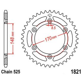 JT Sprocket 47 Zähne Teilung 525 Stahl für Suzuki DR 800