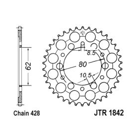 MOTORRAD HINTER KETTENRAD JT JTR1842.45