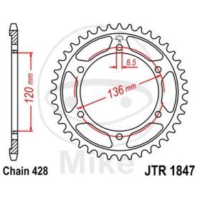 Motorrad hinter kettenrad JT JTR1847.57