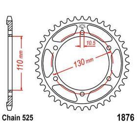 REAR SPROCKET Z46 525 SILVER D.INT. 110 727.03.79