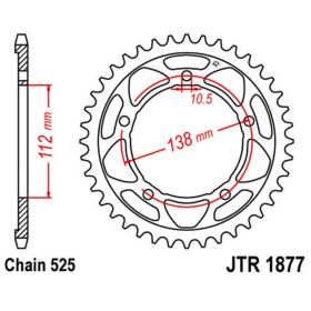 Corona JT 41 denti passo 525 acciaio per Yamaha