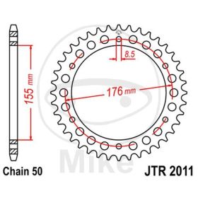 REAR SPROCKET Z45 530 SILVER D.INT. 155 727.01.00