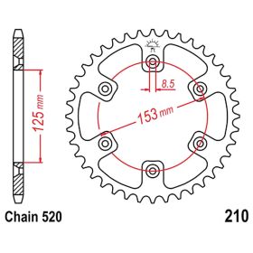 REAR SPROCKET Z51 520 BLACK D.INT. 125 727.63.30