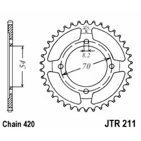 JT JTR211.36 MOTORCYCLE REAR SPROCKET