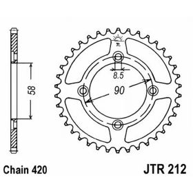 JT JTR212.34 MOTORCYCLE REAR SPROCKET