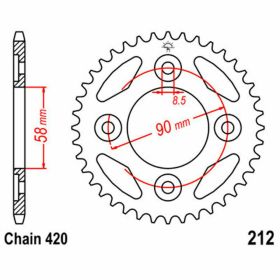 JT 34 Zähne 420 Teilung Silberstahl Ritzel für Honda