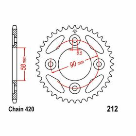 JT 37 Tooth Sprocket 420 Pitch Silver Steel for Honda