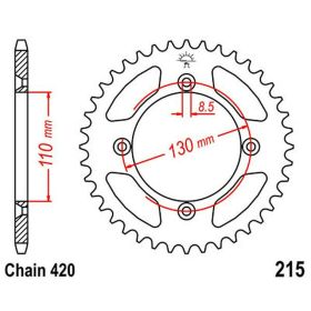 JT Krone 55 Zähne Teilung 420 Silberstahl für Honda