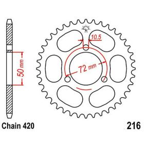 JT 40 Tooth Black Steel Gear Step 420 for Honda NSR 50 S