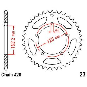 JT Corona 47 Teeth Pitch 420 Black Steel for Aprilia RS 50