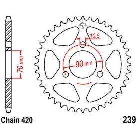 JT 38 Zähne 420 Pitch Schwarzes Stahl Zahnrad für Honda