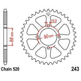 Corona JT 42 denti passo 520 acciaio per Honda MTX 200 RW