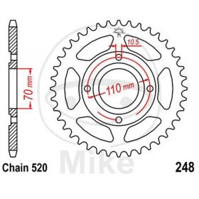 REAR SPROCKET Z44 520 BLACK D.INT. 070 727.29.09