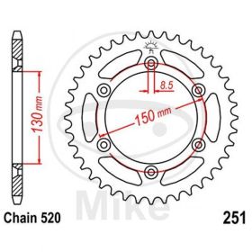 REAR SPROCKET Z50 520 BLACK D.INT. 130 727.38.32
