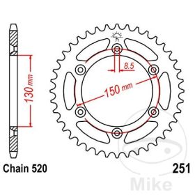 MOTORRAD HINTER KETTENRAD JT JTR251.46