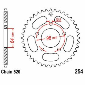 JT 50-Zähne 520 Pitch Stahl-Kettenrad für Honda XL