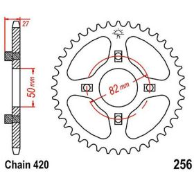 JT Sprocket 42 Teeth Pitch 420 Silver Steel JTR256.42