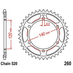 JT 40-Tooth 520 Pitch Steel Sprocket for Honda XL 250 R