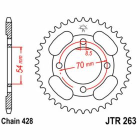 JT Krone 42 Zähne Teilung 428 Silberstahl für FKM FK12 125 MS IE MINI SCRAMBLER CBS