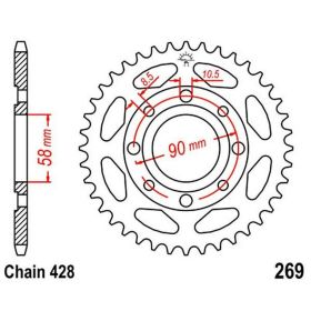 JT 34 Tooth 428 Pitch Black Steel Sprocket JTR269.34