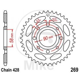 Motorrad hinter kettenrad JT JTR269.43