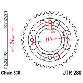 JT 33 Teeth Sprocket 530 Pitch Steel for Honda CB 500 T TWIN