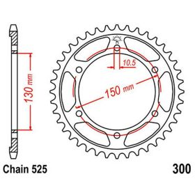 JT Sprocket 39 Zähne 525 Pitch Stahl JTR300.39