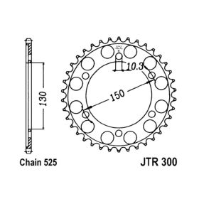 CORONA ACCIAIO JT 47 DENTI JTR300.47ZBK