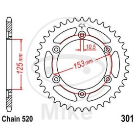 REAR SPROCKET 39 TOOTH 520 SILVER 727.03.71