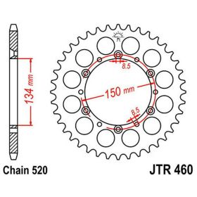 Corona JT 45 denti passo 520 nera acciaio JTR460.45