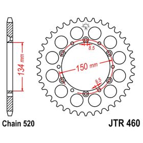 Motorrad hinter kettenrad JT JTR460.51