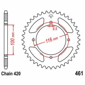 JT 49 Tooth Silver Steel Sprocket 420 Pitch for Kawasaki KX