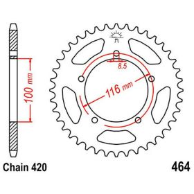JT 50 Tooth 420 Pitch Silver Steel Sprocket for Kawasaki KX